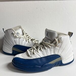 Air Jordan 12 XII Retro White Midnight Navy Blue Size 8.5 Sneakers